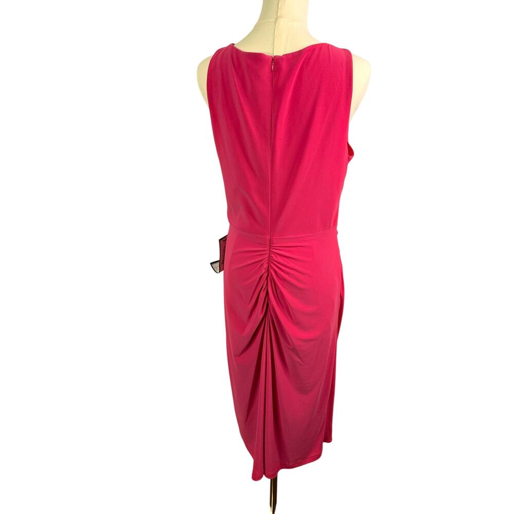 Adrianna Papell NWT pink Women's Sleeveless Draped Sheath Dress size 10 - Picture 6 of 8